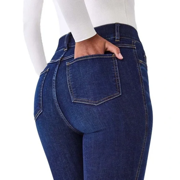 Spanx High Rise Flare Jeans (size small petite) EUC - Picture 5 of 12
